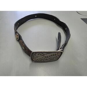 Vintage Larry Mahan Leather Belt with Jack Daniels Belt Buckle
